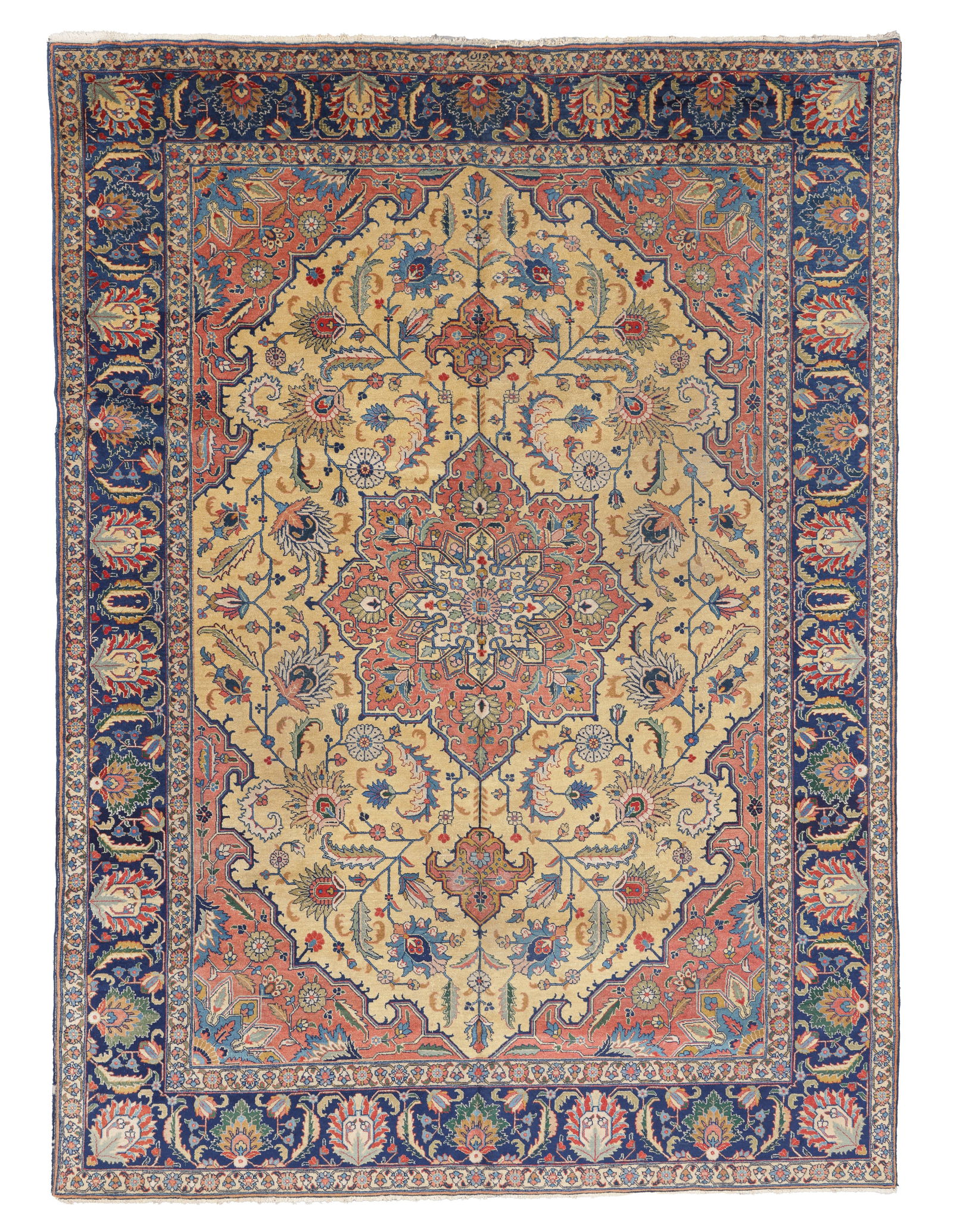 Tabriz Rug, Persia, Ca. 1930, 8'6'' x 11'7'': Tabriz Rug, Persia, Ca. 1930, 8'6'' x 11'7'' (259 x 353 cm). Weight: 59 lbs. Material: wool pile, cotton warp, cotton weft.