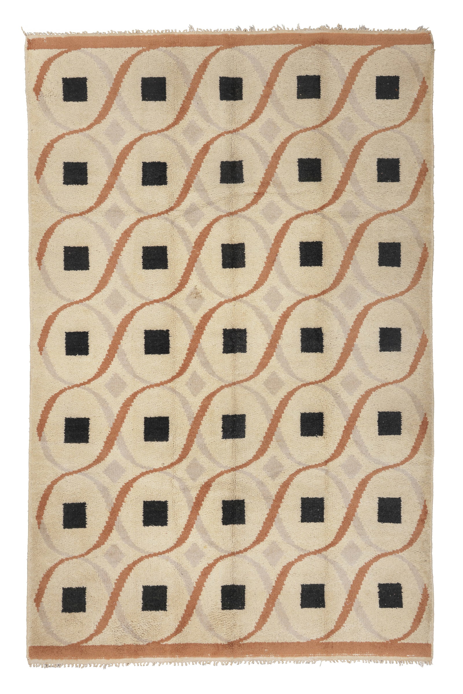 European Art Deco Rug, Mid 20th C., 5'9'' x 8'11'': European Art Deco Rug, Mid 20th C., 5'9'' x 8'11'' (175 x 272 cm). Weight: 29 lbs. Wool.