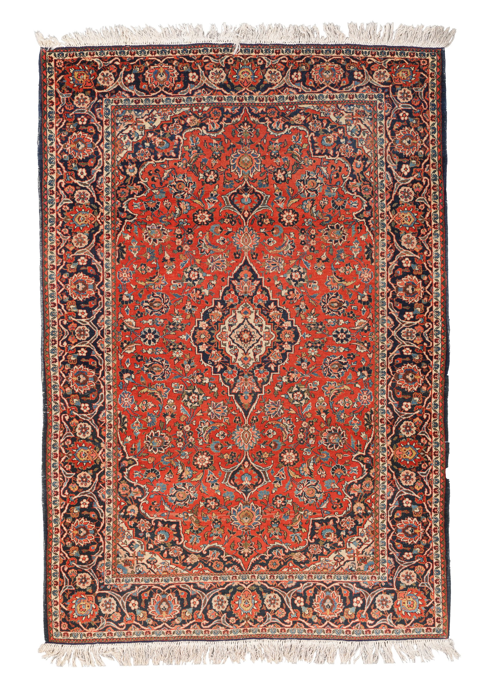 Kashan Rug, Persia, Ca. 1930's/40's, 4'4'' x 6'4'': Kashan Rug, Persia, Ca. 1930's/40's, 4'4'' x 6'4'' (132 x 193 cm). Weight: 17 lbs. Material: wool pile, cotton warp, cotton weft.