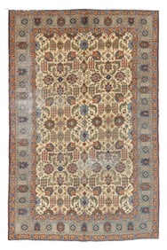Shabby Chic Tabriz Rug, Persia, Ca. 1930's/40's, 6'7'' x 10'1''