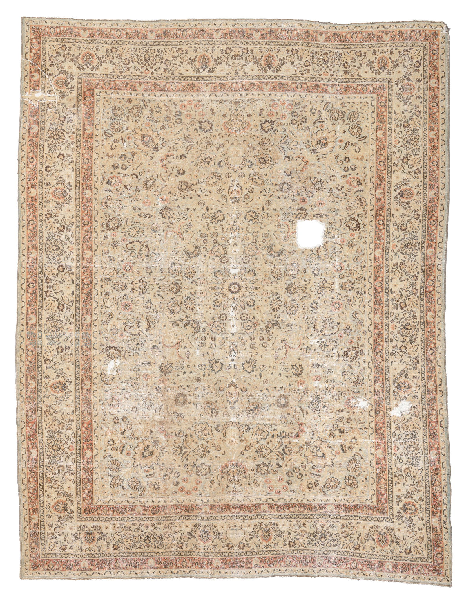 Distressed Kerman Rug, Persia, Early 20th C., 10'1'' x 13'3'' (1 of 5)