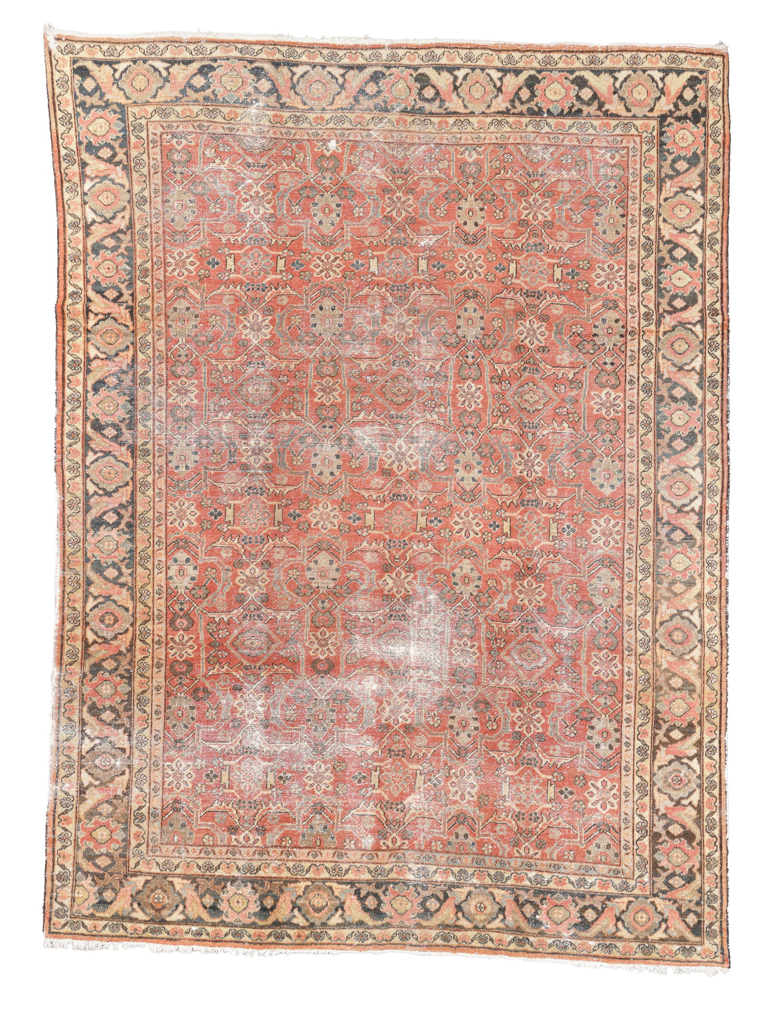 Shabby Chic Mahal Rug, Persia, Ca. 1900, 8'8'' x 11'9'' (1 of 5)