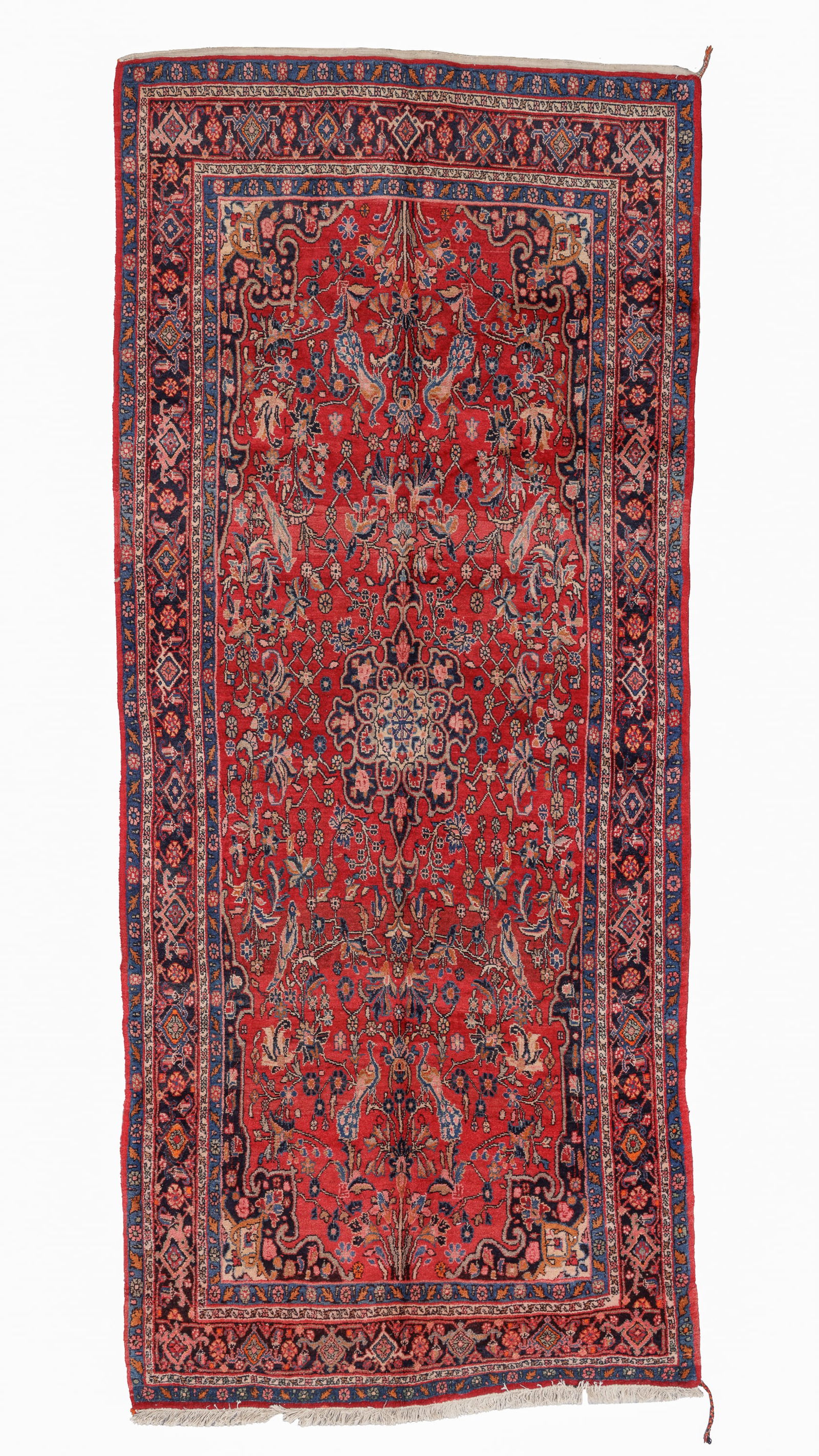Bidjar Rug, Persia, Mid 20th C., 4'4'' x 9'10'': Bidjar Rug, Persia, Mid 20th C., 4'4'' x 9'10'' (132 x 300 cm). Weight: 38 lbs. Material: wool pile, cotton warp, cotton weft.