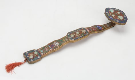 Chinese Cloisonne Enamel Ruyi Scepter