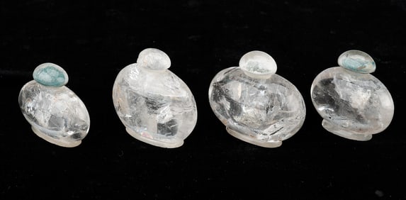 4 Chinese Rock Crystal Snuff Bottles