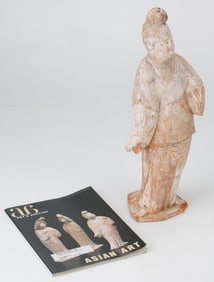 Chinese Earthenware Tomb Figure of a Man, Tang Dynasty (618-907 CE)