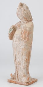 Chinese Earthenware Tomb Figure of a Woman, Tang Dynasty (618-907 CE)
