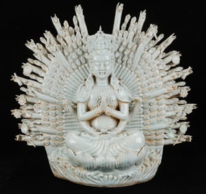 Dehua Porcelain 1000-Arms Guanyin Figure