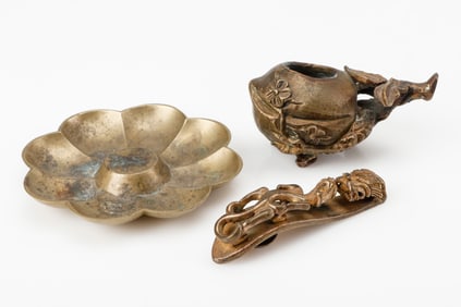 A Group of Three Bronze Pieces
