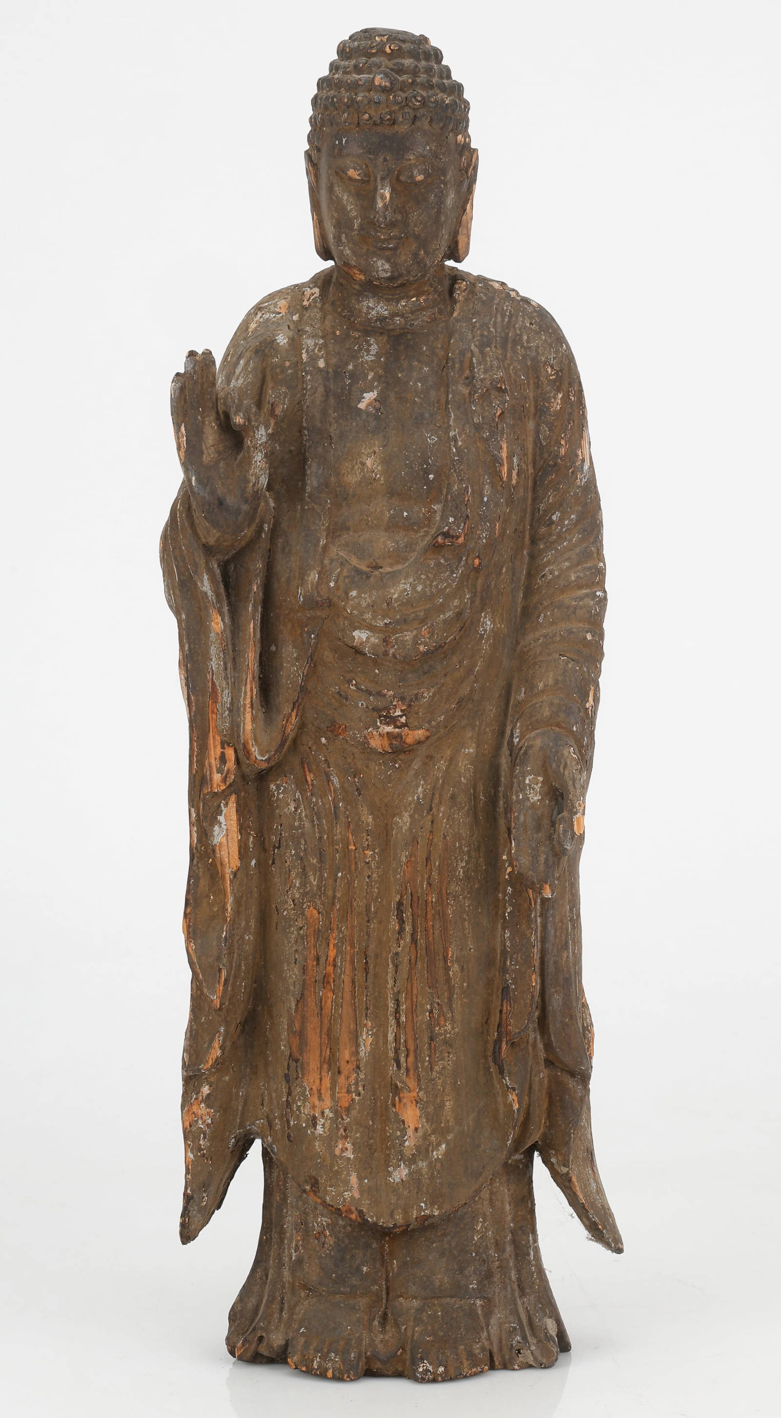 Chinese Figure Of Standing Buddha Amitayus, Late Ming/Early Qing, 17th C.