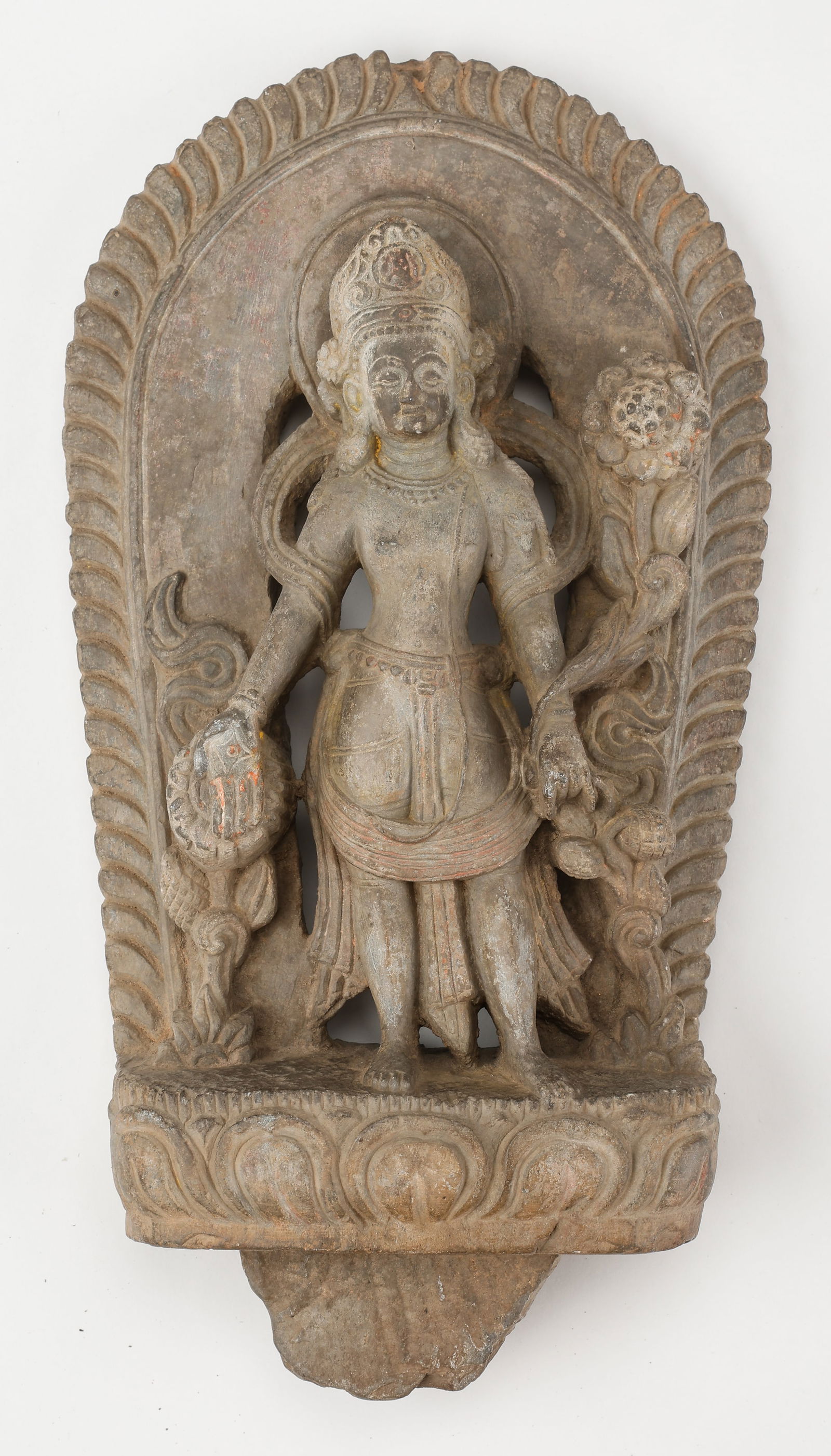 Carved Grey Stone Figure of Padmapani, Nepal (1 of 4)