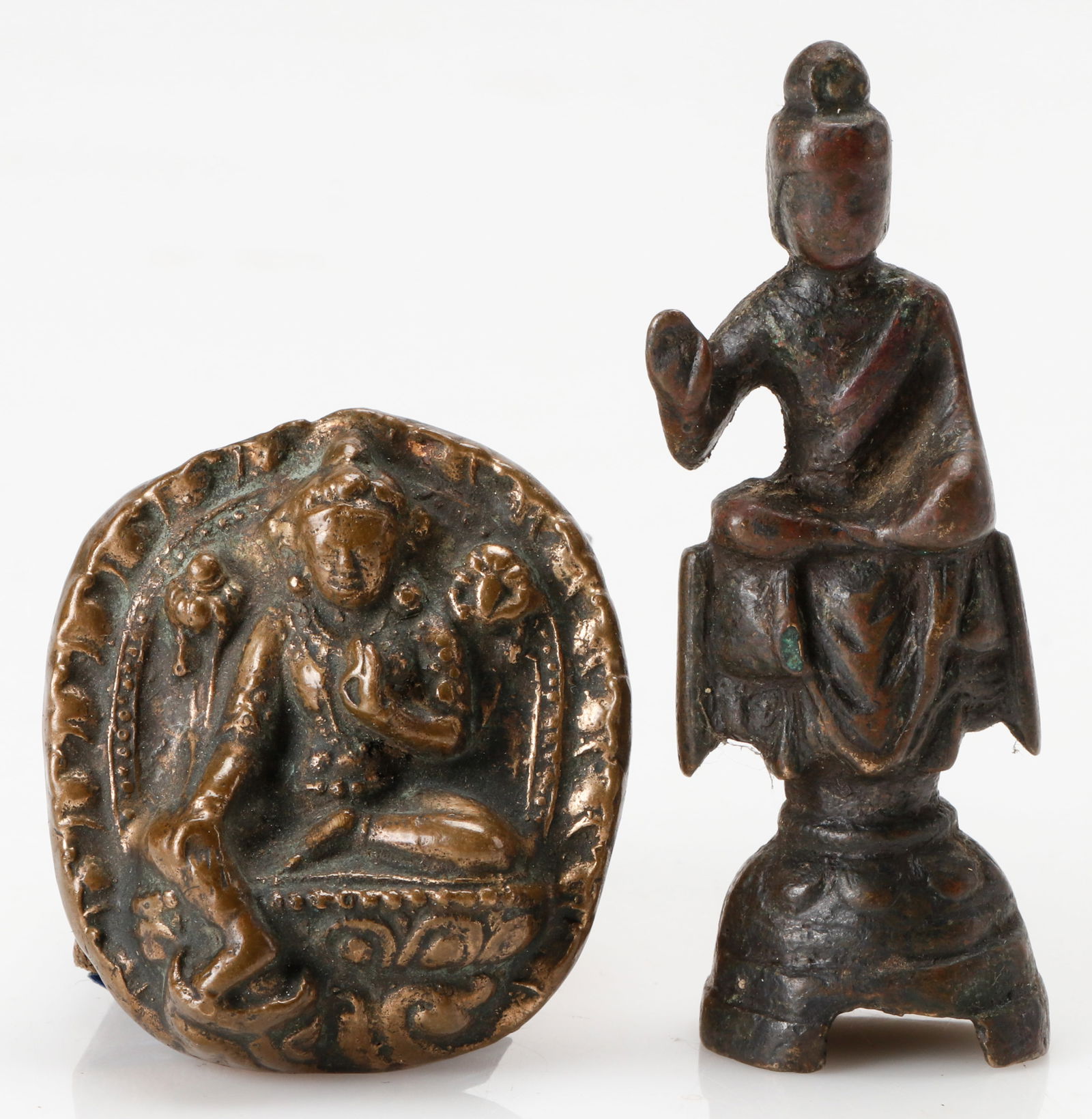 Collector's Lot of 2 Antique Indian Bronze Miniatures (1 of 3)
