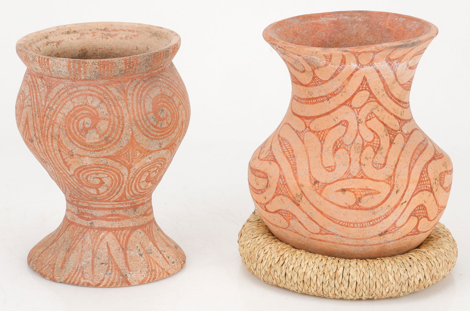 2 Ancient Ban Chiang Bi-Chrome Pots, Thailand (1 of 4)