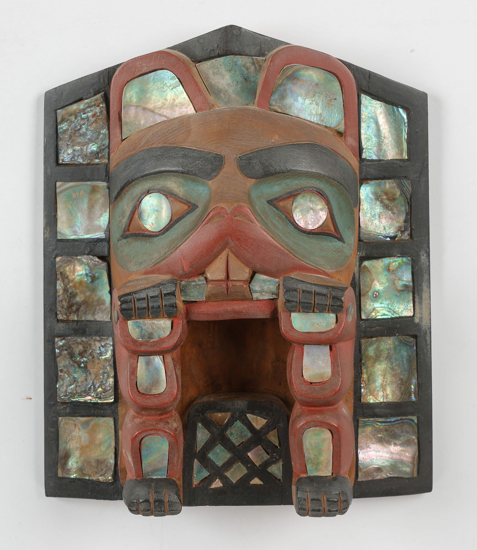 Kwakwaka'wakw (Kwakiutl) Cedar Mask Signed Tsungani '71 (1 of 4)