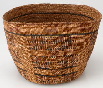Native American Skokomish Woven Basket, Washington State