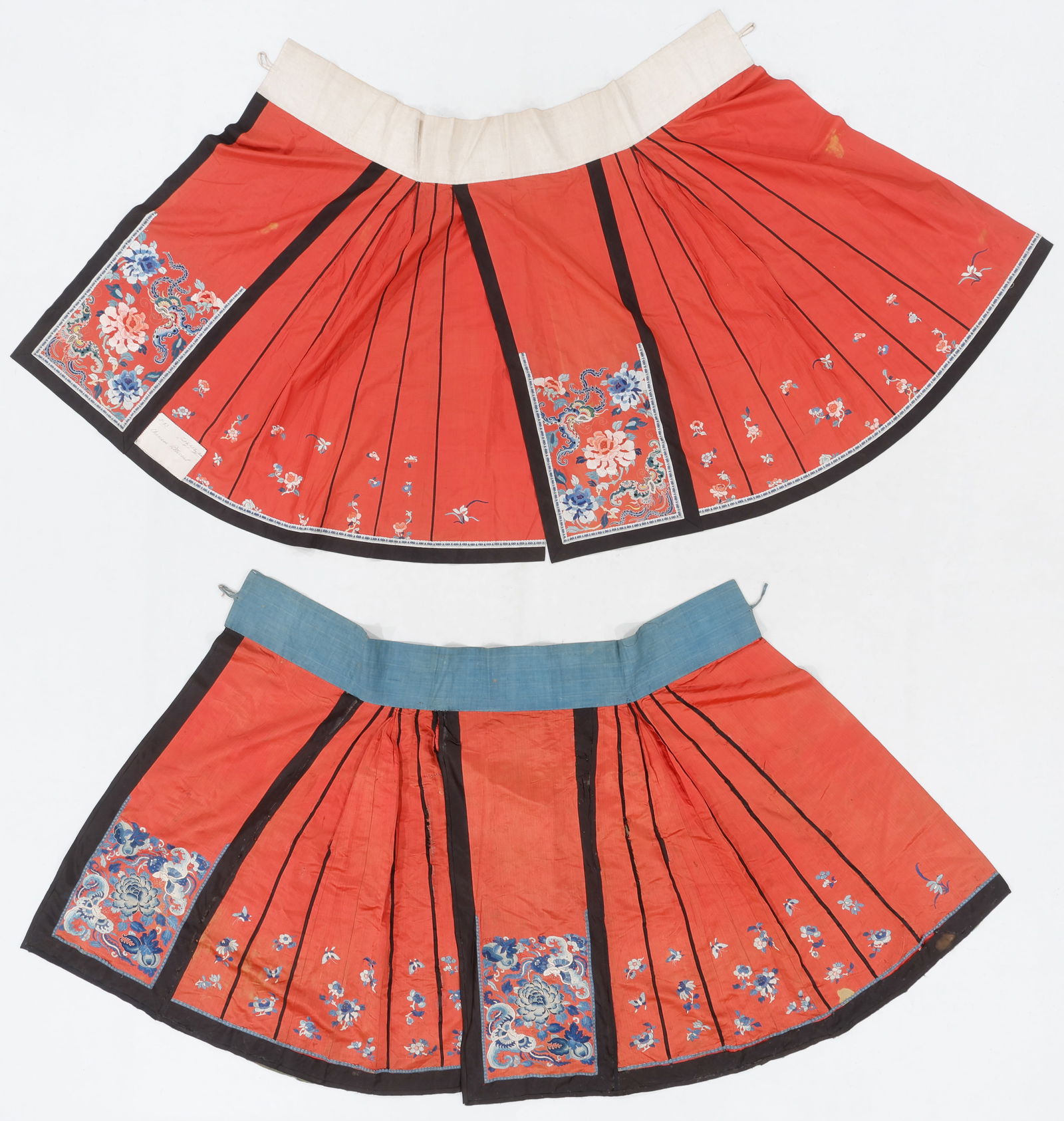 Chinese Silk Embroidered Qun Apron Skirts, Qing Dynasty (1 of 3)