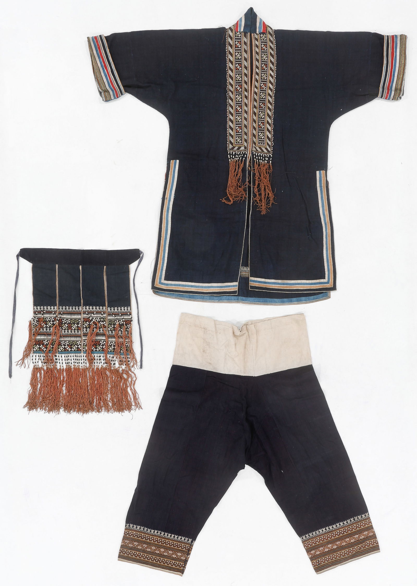 Yao Beaded and Embroidered 3-Piece Costume, Yunnan, China, Early/Mid 20th C. (1 of 3)