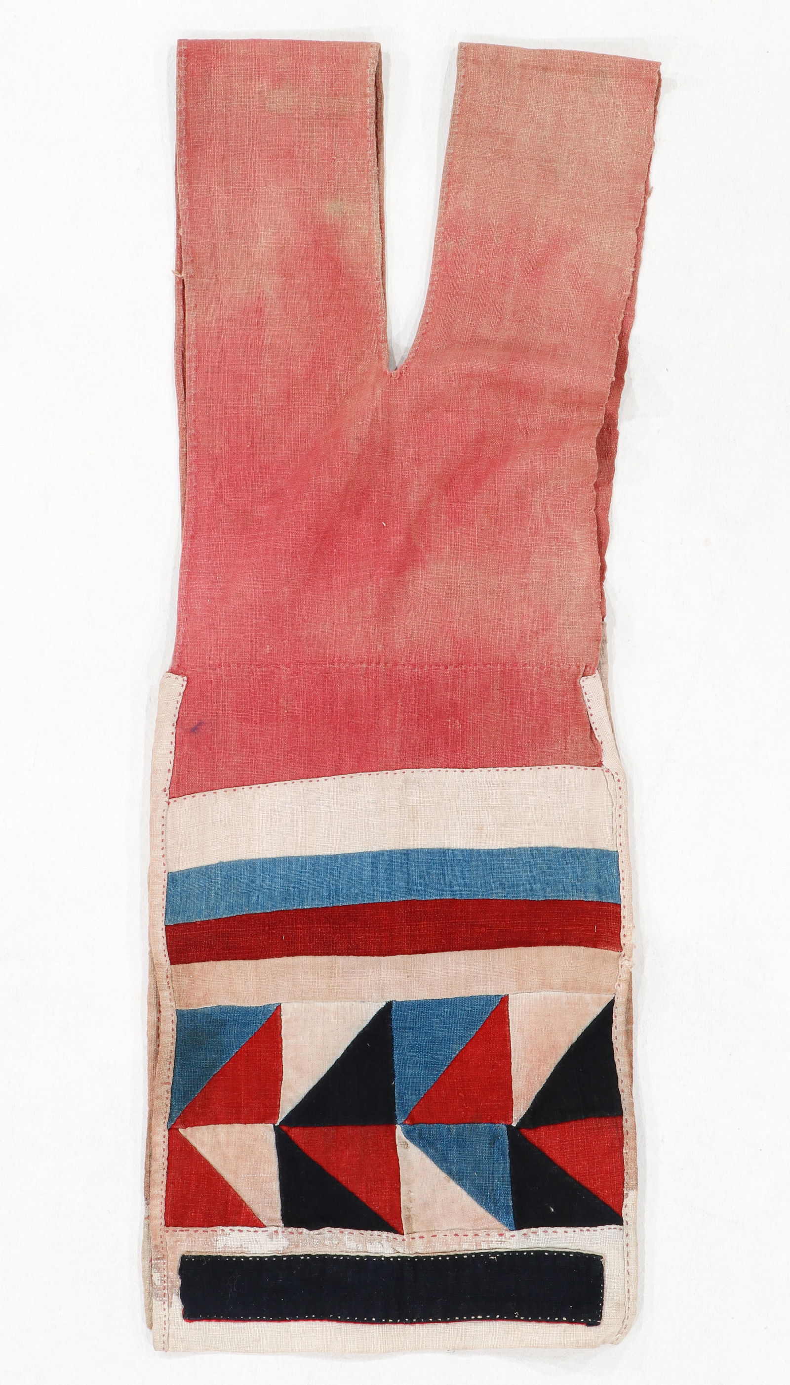 Rare Akha Ceremonial Applique Vestment, Northern Thailand/Myanmar, Early/Mid 20th C.: Rare Akha Ceremonial Applique Vestment, Northern Thailand/Myanmar, Early/Mid 20th C. Cotton applique on cotton. 0'11'' x 5'0'' (28 x 152 cm)