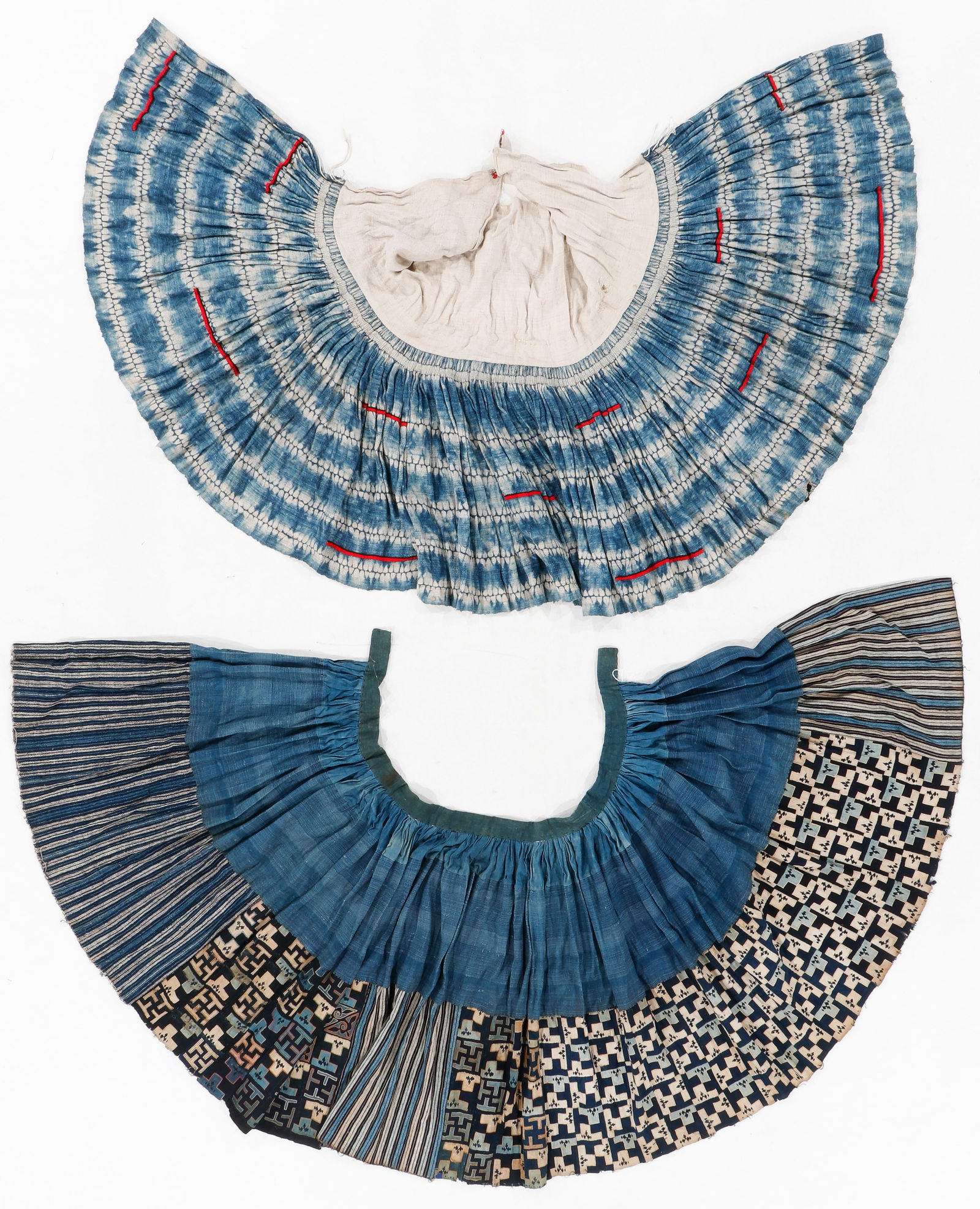 Miao Indigo Dyed Cotton Pleated Wrap Skirts (2), South China, Early/Mid 20th C. (1 of 3)