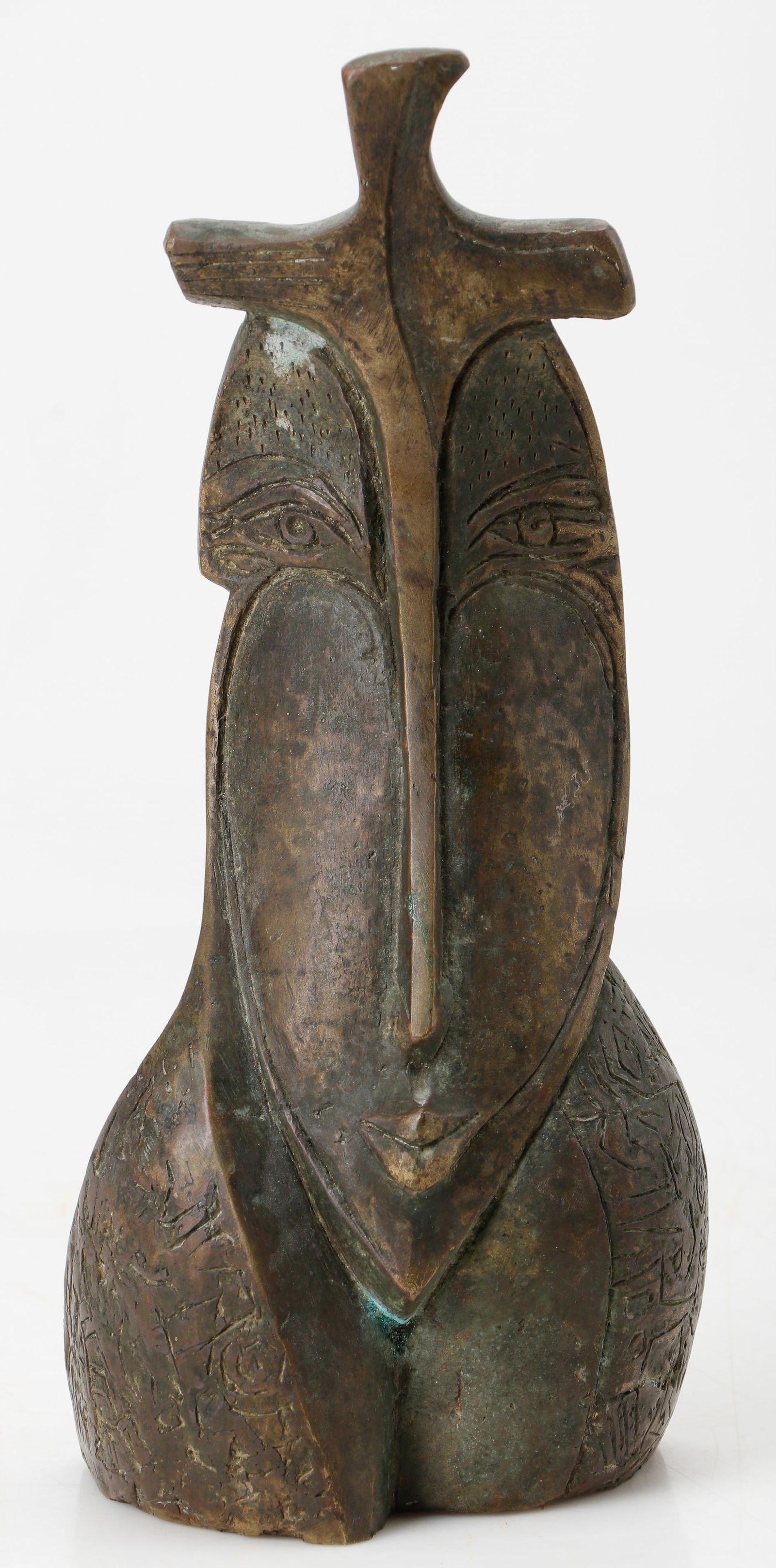 Philippe Dodard (Haitian/Haiti) Portrait, Bronze, 1980's: Philippe Dodard (Haitian, b. 1954) Portrait, circa 1980's, bronze. Size: 11.5'' x 5'' x 3.5'' (29 x 13 x 9 cm). Every centimeter of this work is creatively charged and full of interpretation. A dynami