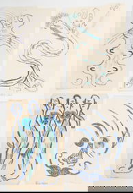 Guyodo (Haitian/Haiti) 4 Drawings, Atis Rezistans