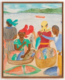 Seneque Obin (Haitian/Haiti) Fish Market, Circa 1950's