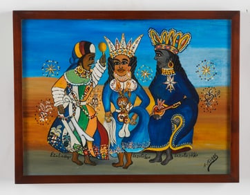 Andre Pierre (Haitian/Haiti) Three Loas, Circa 1962