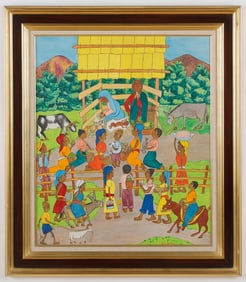 Seymour Etienne Bottex (Haitian/Haiti) Nativity, Circa 1962