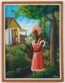Fritzner Lamour (Haitian/Haiti) Holding Bouquet