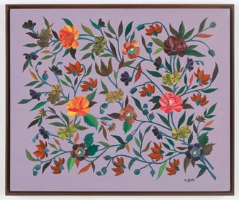 Gabriel Alix (Haitian/Haiti) Still Life in Purple, Circa 1960's