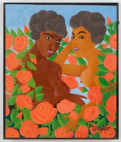 Salnave Philippe-Auguste (Haitian/Haiti) Two Women in Garden