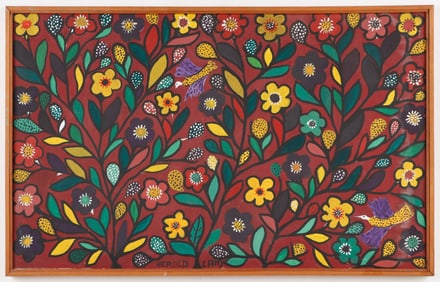 Herold Lamy (Haitian/Haiti) Folkoric Flowers & Birds