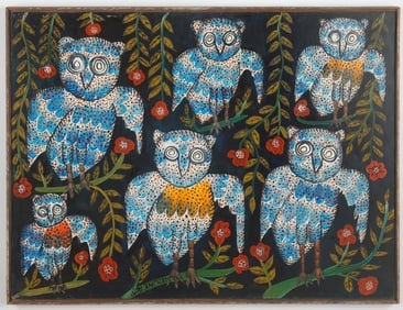 Sisson Blanchard (Haitian/Haiti) Owls, Circa 1960's