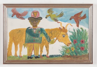 Gerard Paul (Haitian/Haiti) Man with Horse, Circa 1984