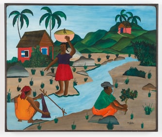 Gabriel Alix (Haitian/Haiti) Life by River, Circa 1960's