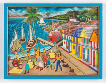 Pauleus Vital (Haitian/Haiti) Jacmel Waterfront, Dated 1979