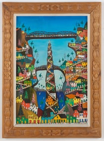 Prefete Duffaut (Haitian/Haiti) Imaginary City, Dated 1977