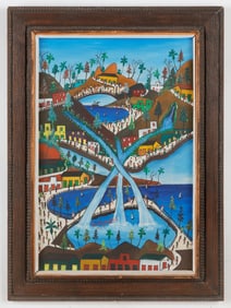 Prefete Duffaut (Haitian/Haiti) Imaginary City Waterfall