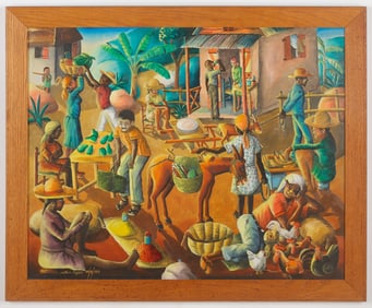 Wilson Bigaud (Haitian/Haiti) Market, Dated 1962
