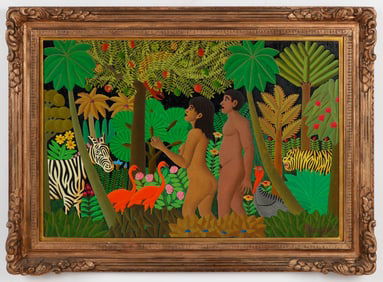 Salnave Philippe-Auguste (Haitian/Haiti) Garden of Eden Scene