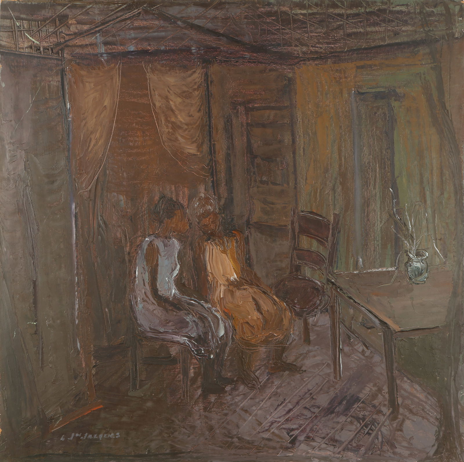 Carlo Jean-Jacques (Haitian/Haiti), Tete-a-Tete, Circa 1980's (1 of 4)