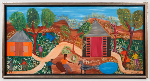 Damien Paul (Haitian/Haiti) Country Scene, Circa 1970