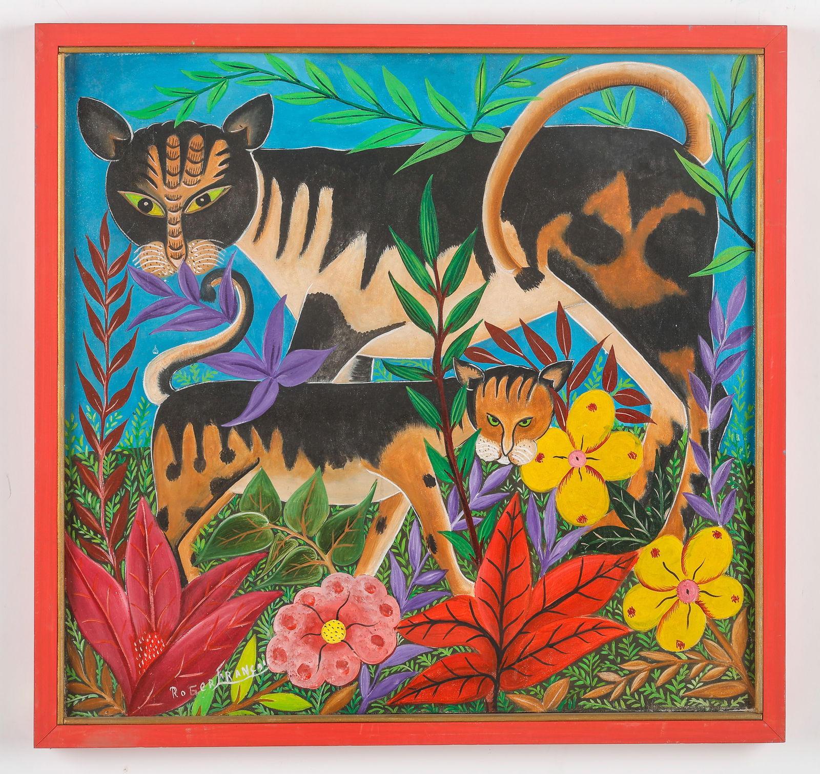 Roger Francois (Haitian/Haiti) Two Tigers (1 of 3)
