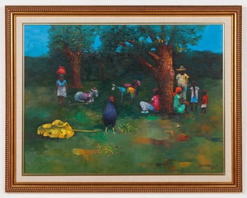 Gesner Armand (Haitian/Haiti) Pastoral Scene, 1989