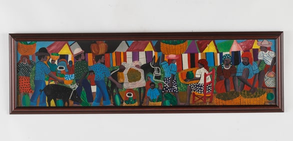 Hugues Domond (Haitian/Haiti) Market Scene