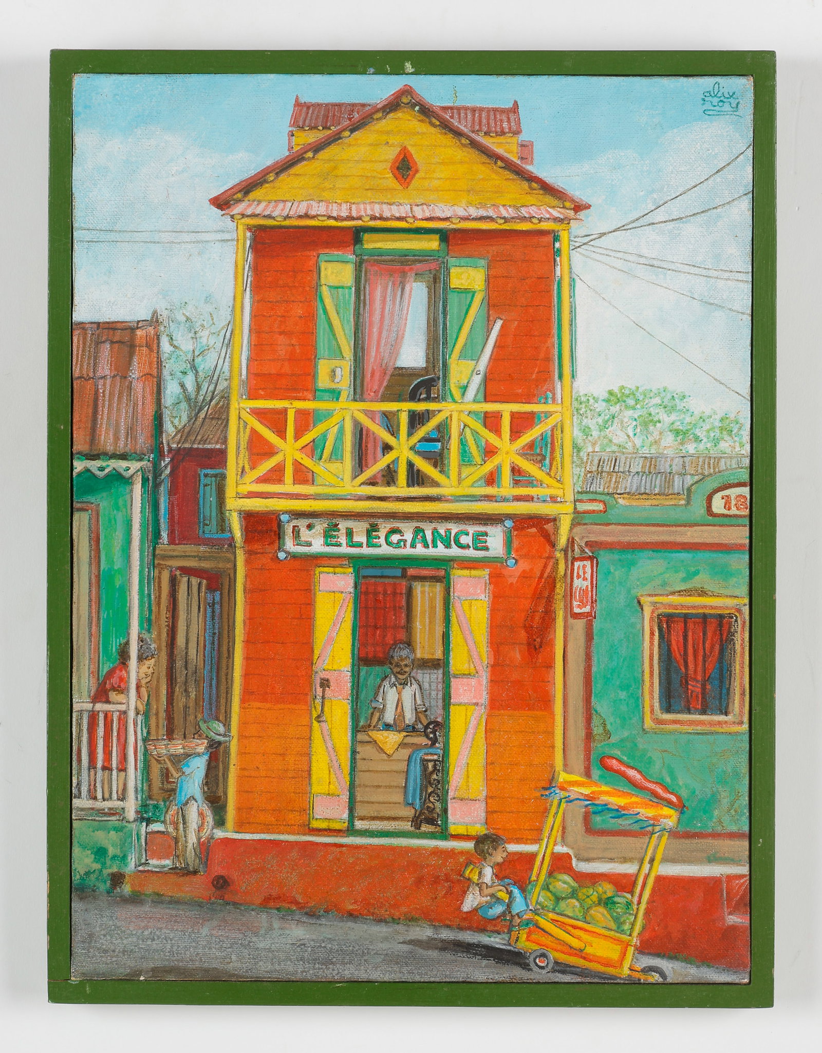 Alix Roy (Haitian/Haiti) L' Elegance, Circa 1970's: Alix Roy (Haitian, 1930-2010) L' Elegance, circa 1970's, oil on canvas. Framed. Size: 16'' x 12'', 41 x 30 cm (stretcher); 16.75'' x 12.75'', 43 x 32 cm (frame). Provenance: Nader Art Gallery, Private
