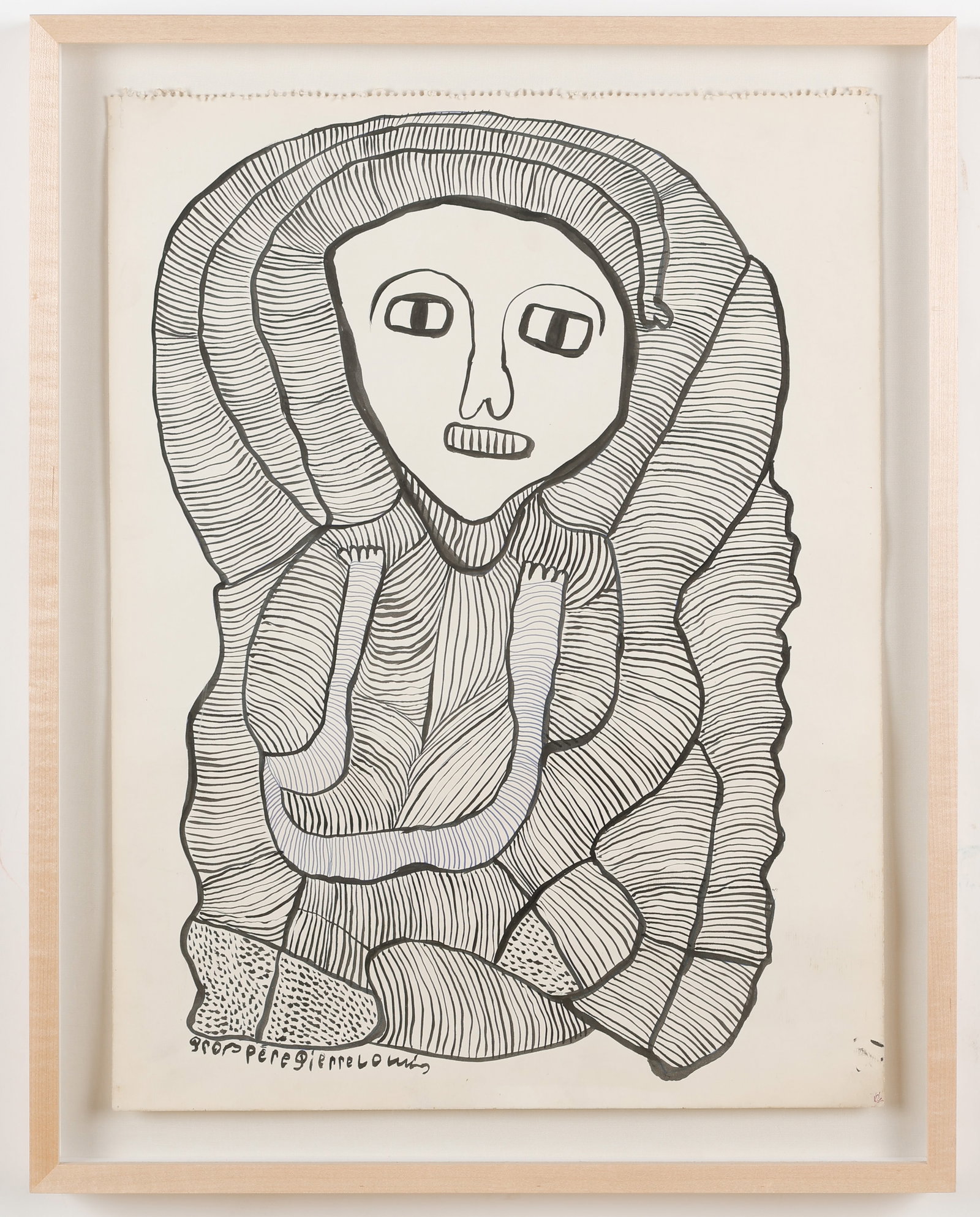 Prospere Pierre-Louis (Haitian/Haiti) Loa, Circa 1988: Prospere Pierre-Louis (Haitian, 1947-1997) Loa, circa 1988, ink on paper. Framed. Size: 23.5'' x 18'', 60 x 46 cm (sheet); 27.5'' x 21.5'', 70 x 55 cm (frame). Provenance: Former Dr. Bob Bricston Esta