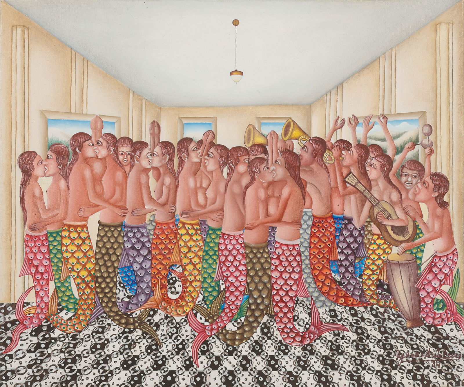 Gerard Valcin (Haitian/Haiti) Mermaid and Merman Dance, 1984 (1 of 4)