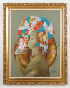Yves Jerome (Haitian/Haiti.) Woman With Dove, 1990