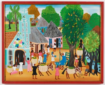 Wilfrid Teleon (Haitian/Haiti) La Ville, Dated 1987